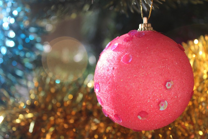pink sequined bauble